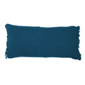 Washed Linen Cushion Cover with Fringed Finishes - White