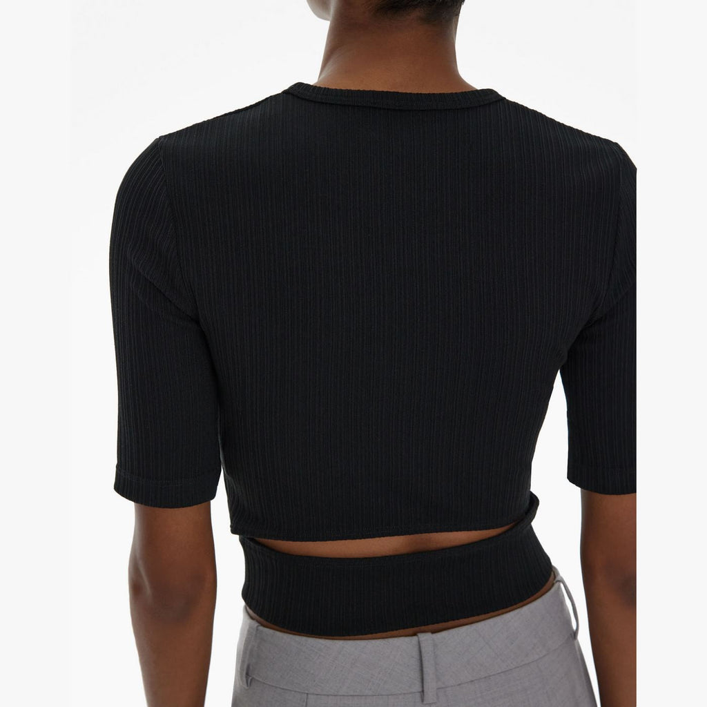 T-Shirt Crop - Noir - Femme