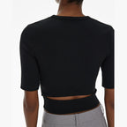T-Shirt Crop - Noir - Femme