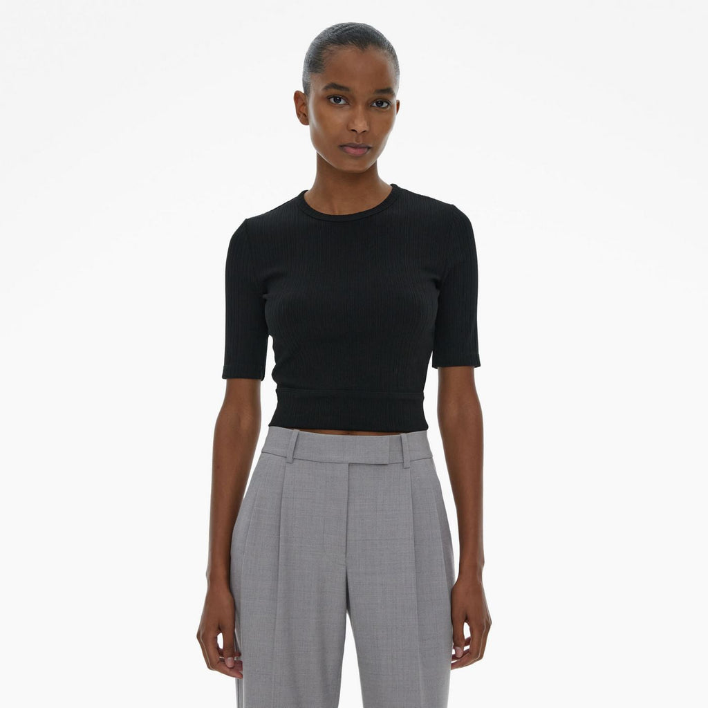 T-Shirt Crop - Noir - Femme