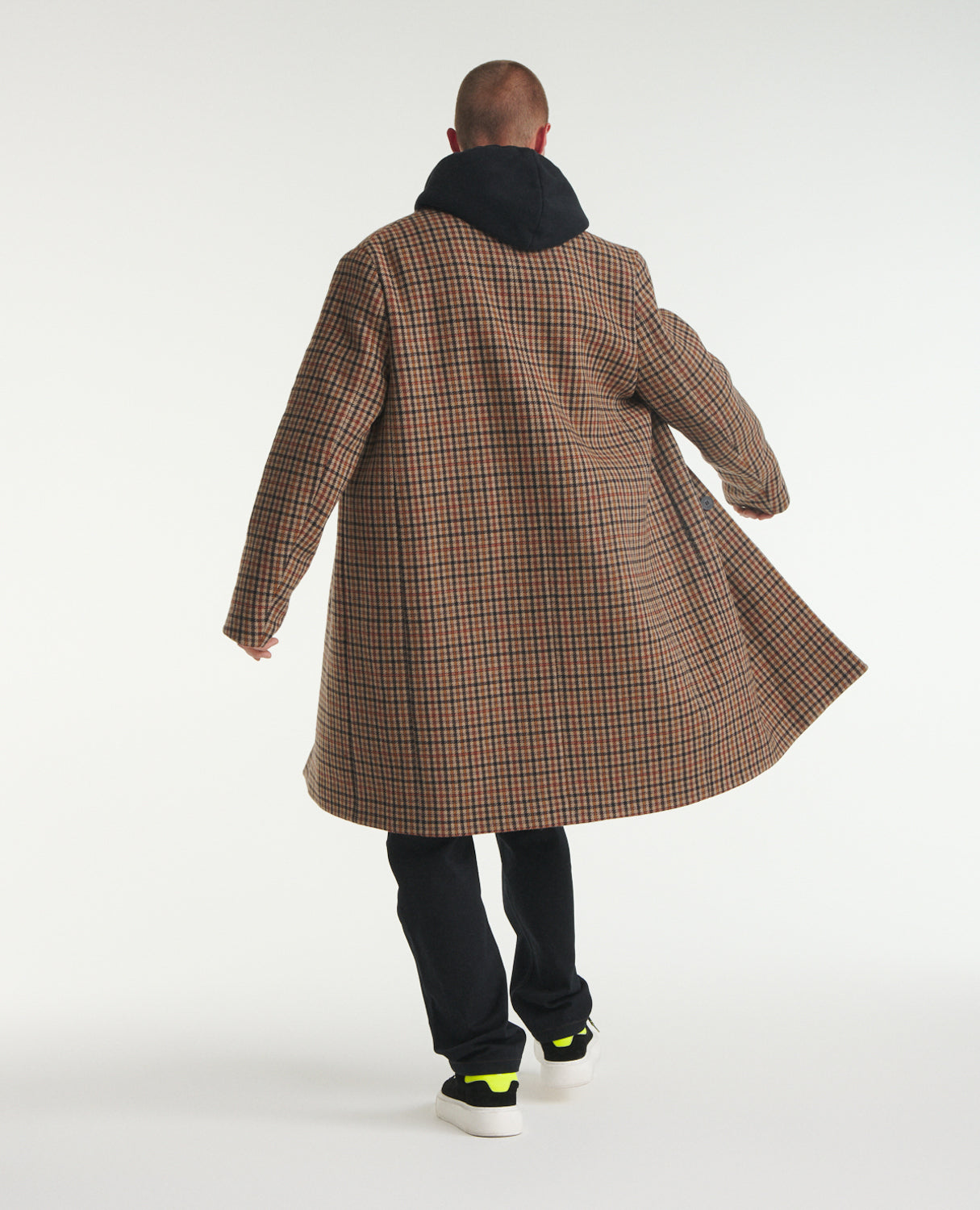 The Kooples - Manteau Laine Camel Carreaux Droit - Homme
