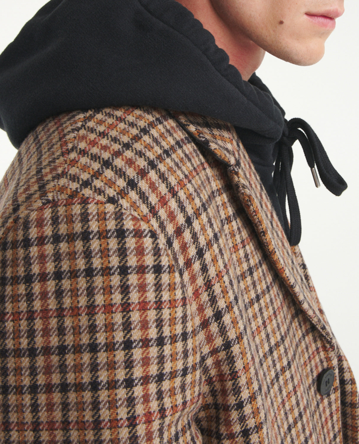 The Kooples - Manteau Laine Camel Carreaux Droit - Homme