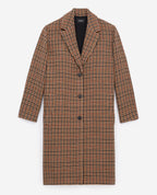 The Kooples - Manteau Laine Camel Carreaux Droit - Homme
