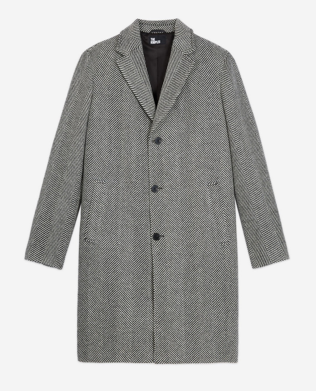 The Kooples - Abrigo De Lana - Negro Y Blanco - Hombre