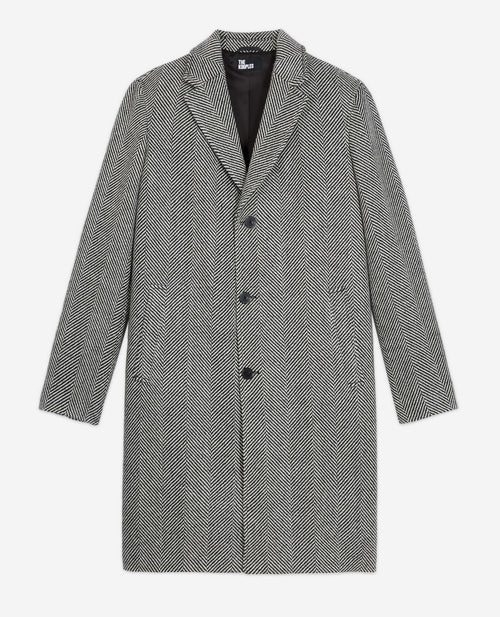 Manteau En Laine - Noir Et Blanc - Homme