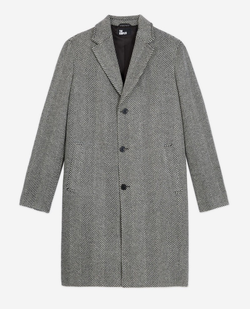 Manteau En Laine - Noir Et Blanc - Homme
