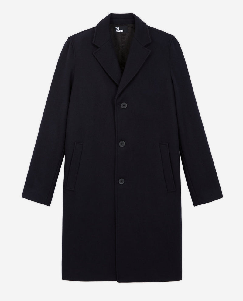 Manteau En Laine - Bleu Marine - Homme