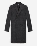 Manteau Long Croise Motif Chevrons - Homme