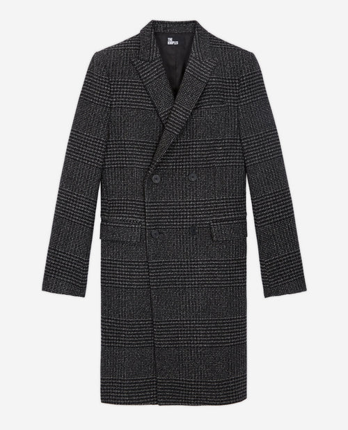 Manteau Long Croise Motif Chevrons - Homme