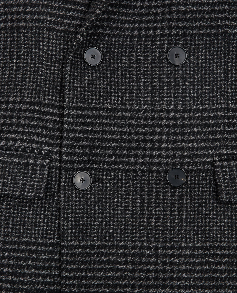 Manteau Long Croise Motif Chevrons - Homme
