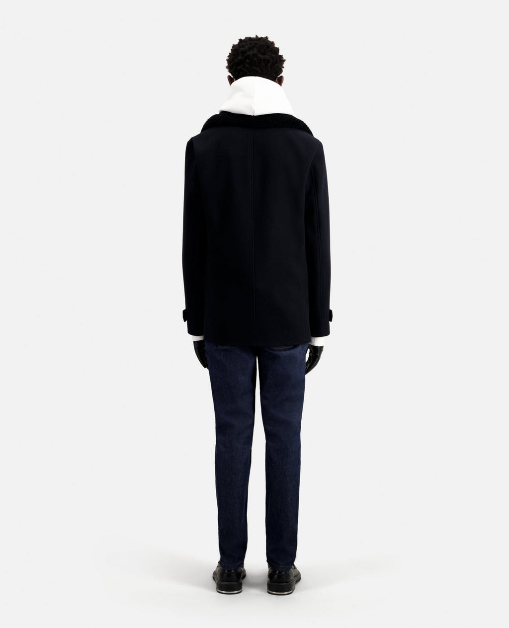 The Kooples - Pea Coat with Removable Fur Collar - Men