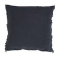Housse De Coussin En Lin Lavé À Finitions Frangées - Noir