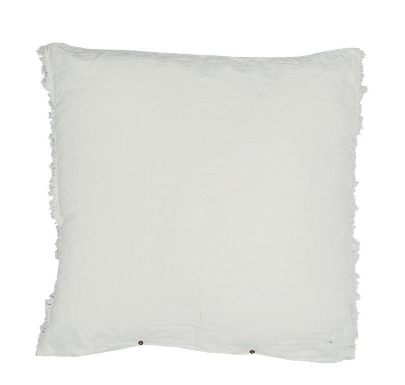Washed Linen Cushion Cover with Fringed Finishes Hmellowfrange - Plume
