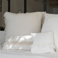 Housse De Coussin En Lin Lavé À Finitions Frangées Hmellowfrange - Plume