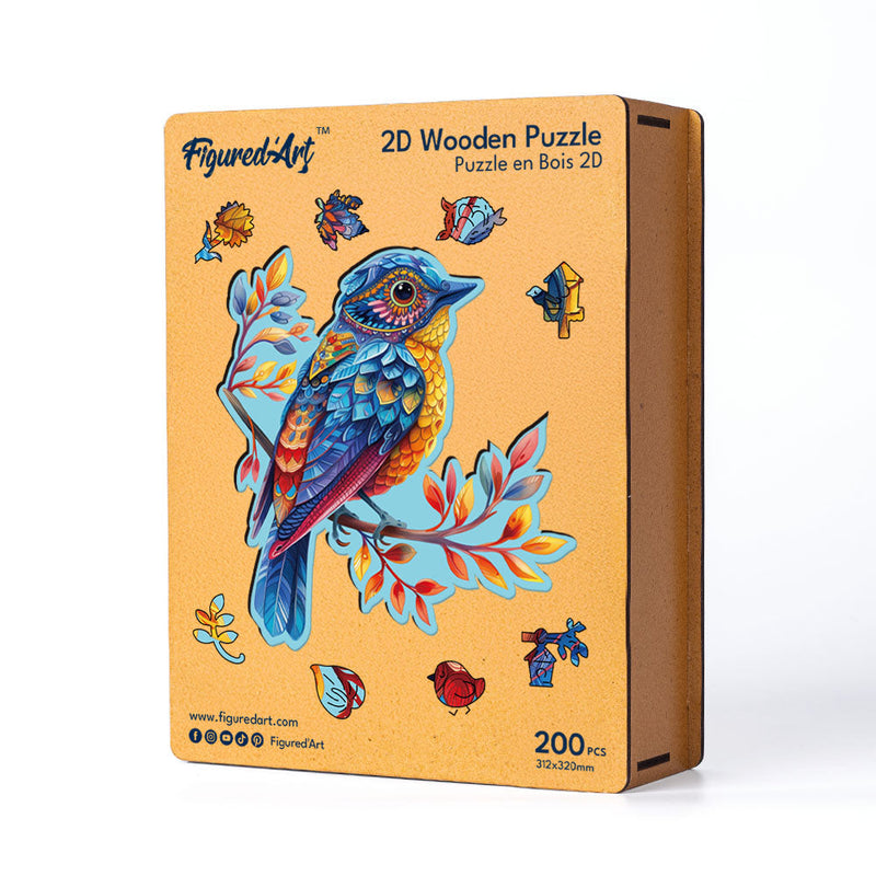 Puzzle En Bois Adulte - Oiseau Bleu Sur La Branche