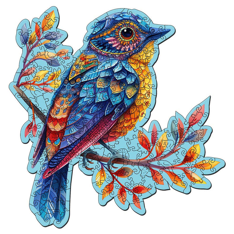 Puzzle En Bois Adulte - Oiseau Bleu Sur La Branche