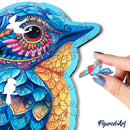 Puzzle En Bois Adulte - Oiseau Bleu Sur La Branche