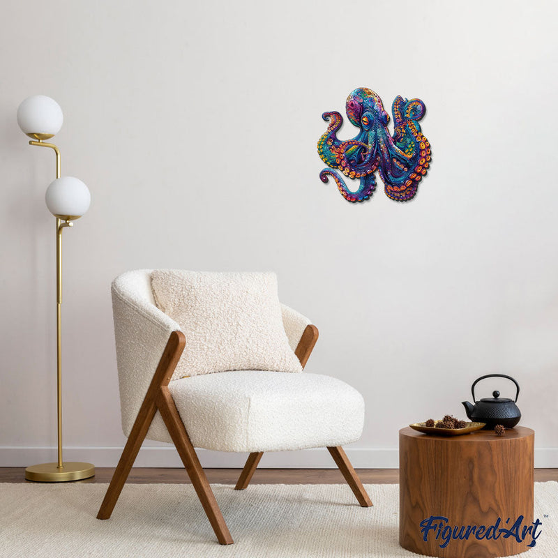 Puzzle En Bois Adulte - Poulpe Coloré