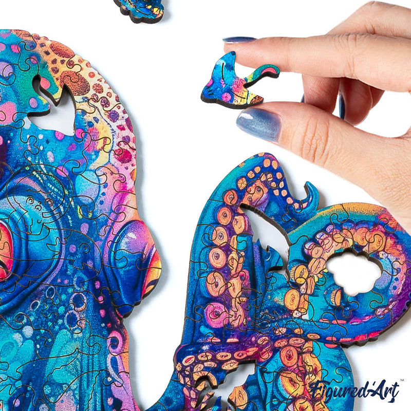 Puzzle En Bois Adulte - Poulpe Coloré