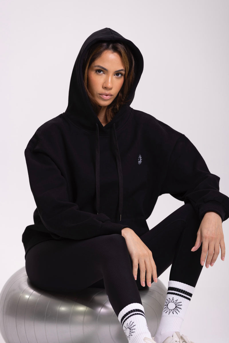 Sudadera con capucha Tara - Negra - Mujer