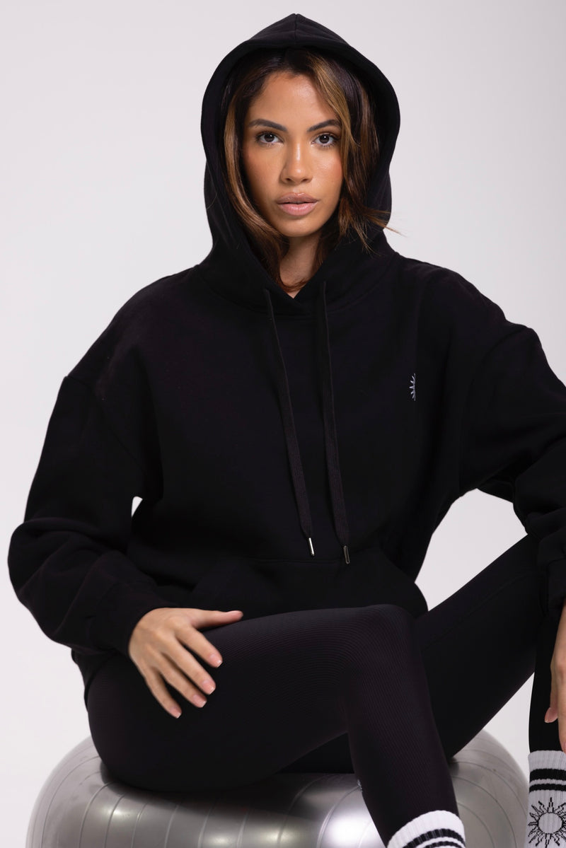 Sudadera con capucha Tara - Negra - Mujer