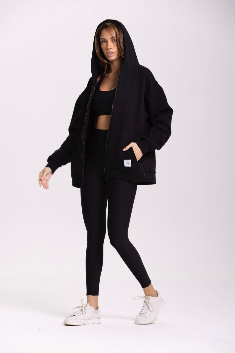 Flow Hoodie - Black - Woman