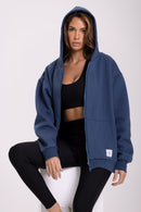 Sweat Capuche Flow - Bleu