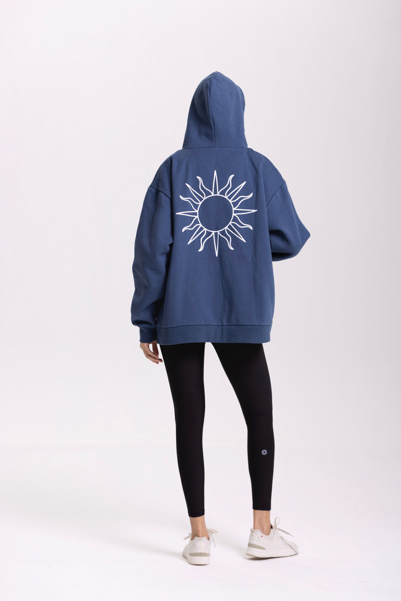 Sweat Capuche Flow - Bleu - Femme