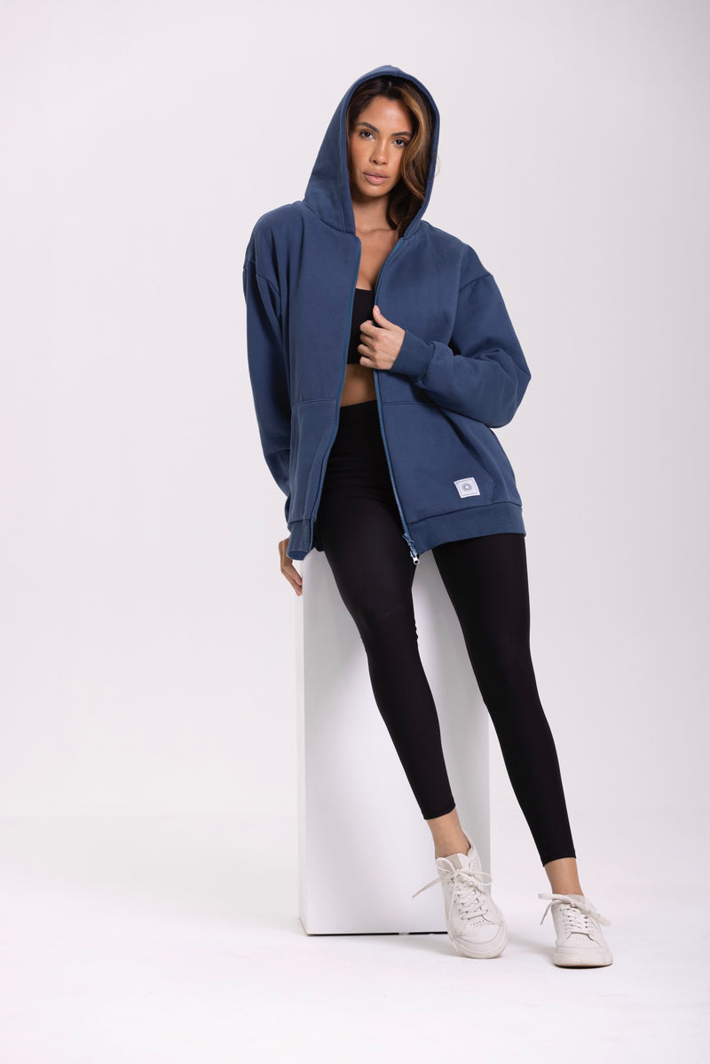 Sweat Capuche Flow - Bleu - Femme