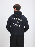 Unisex Hoodie The Love of Art Charcoal Black