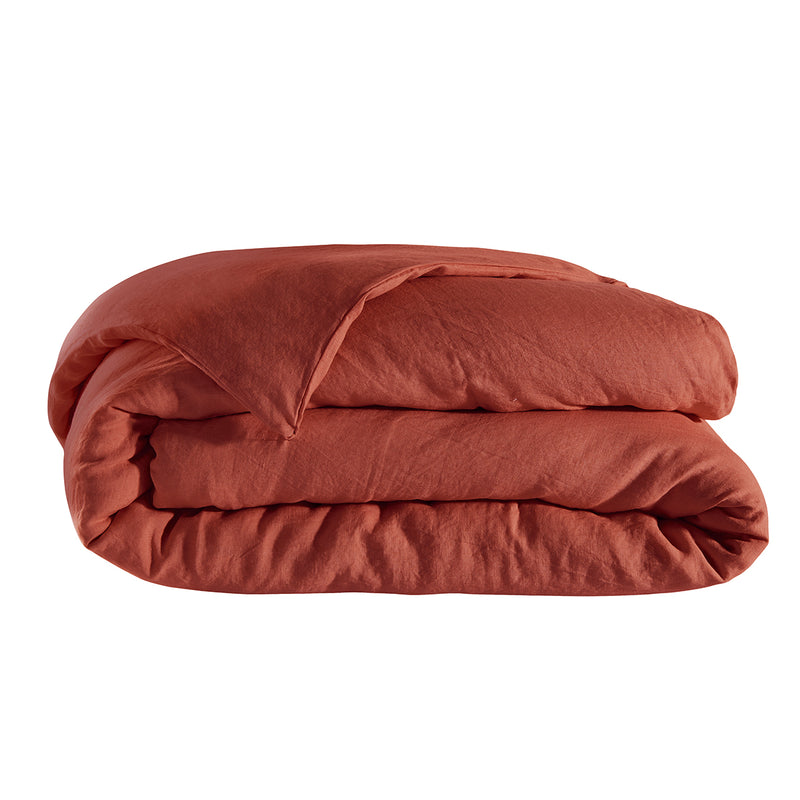 Housse De Couette - Lin Lave - Terracotta