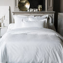 Housse De Couette - Satin Jacquard Uni - Blanc