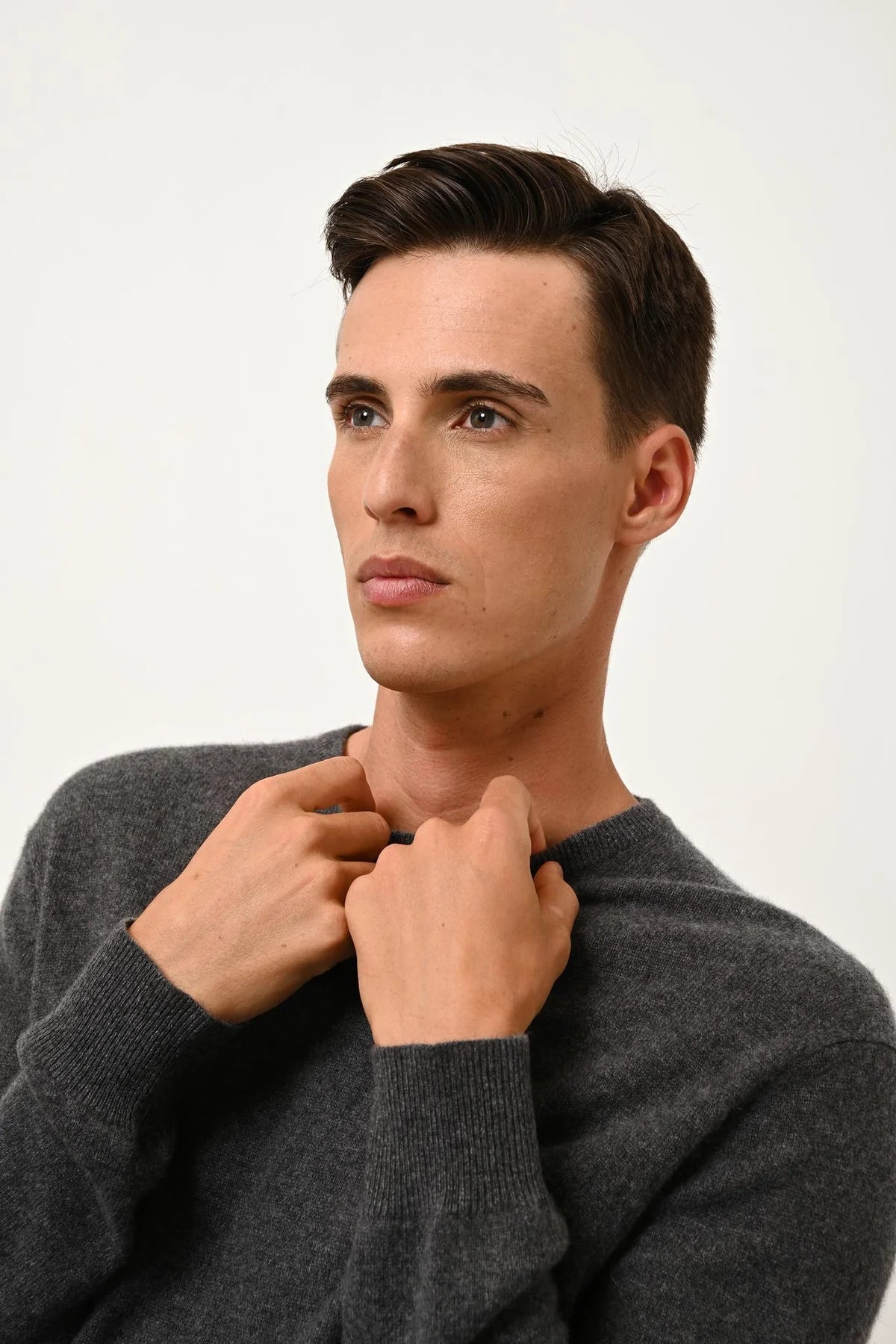 Round-Neck Jumper - Howard - Marl Anthracite
