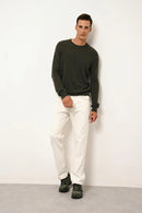 Jersey de cuello redondo - Howard - Caqui jaspeado