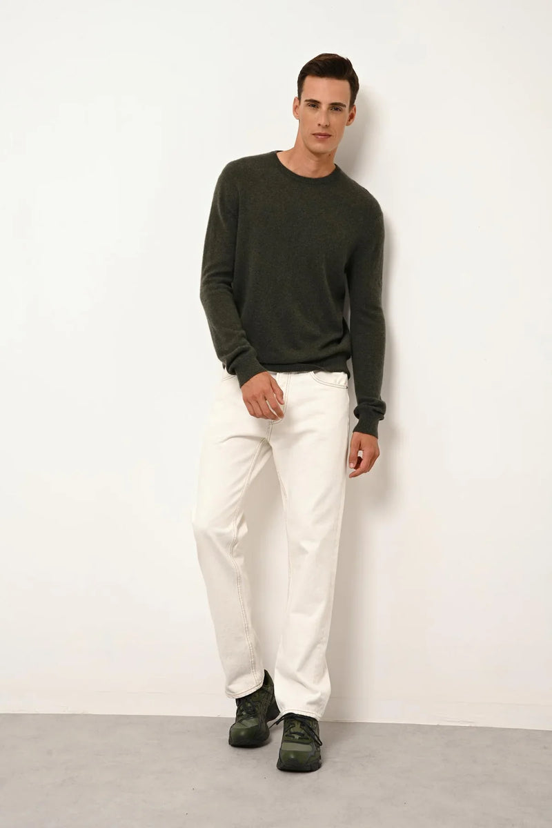 Jersey de cuello redondo - Howard - Caqui jaspeado