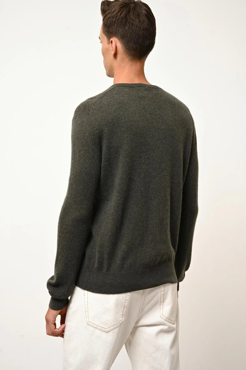 Jersey de cuello redondo - Howard - Caqui jaspeado