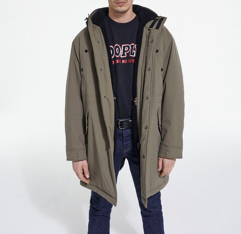 Parka Doublee De Faux Mouton - Homme