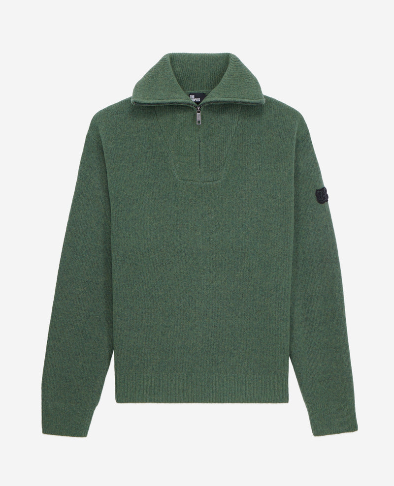 The Kooples - Pull Col Camionneur Avec Patch Canetille Et Details De Zip