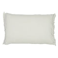 Housse De Coussin En Lin Lavé À Finitions Frangées - Blanc