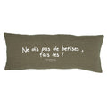 Screen-Printed Washed Linen Cushion Cover - Green