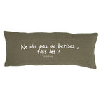 Screen-Printed Washed Linen Cushion Cover - Green