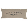Housse De Coussin Sérigraphiée En Lin Lavé - Beige