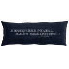 Housse De Coussin Sérigraphiée En Lin Lavé - Noir