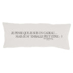 Housse De Coussin Sérigraphiée En Lin Lavé - Blanc