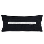 Screen-Printed Washed Linen Cushion Cover - Black