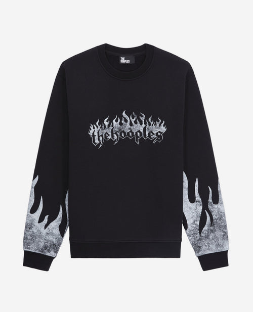 Sweat Avec Print The Kooples Flammes + Flammes Sur Les Manches - Homme
