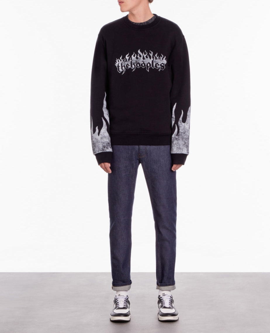 The Kooples - Sudadera con estampado The Kooples de llamas + llamas en las mangas - Hombre