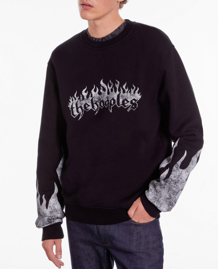 The Kooples - Sudadera con estampado The Kooples de llamas + llamas en las mangas - Hombre