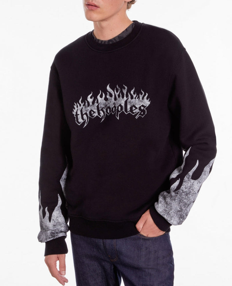 Sweat Avec Print The Kooples Flammes + Flammes Sur Les Manches - Homme