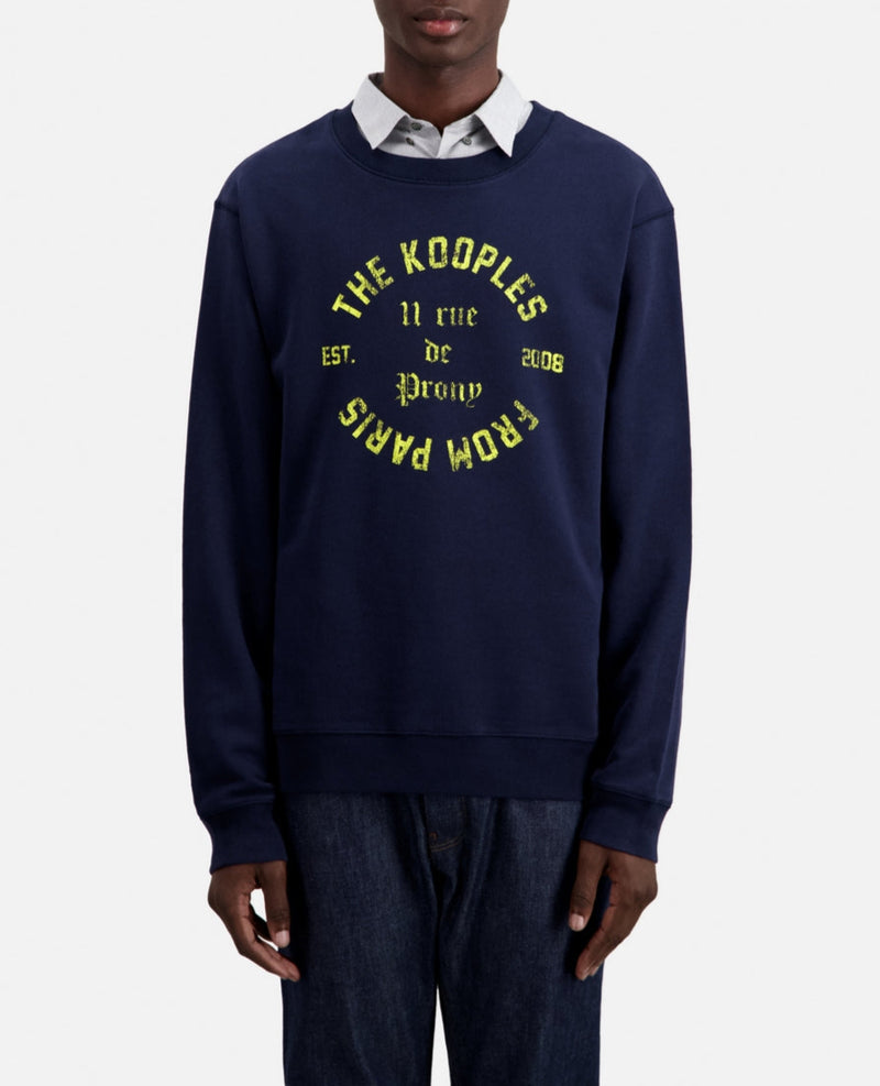 Sweat Avec Print Blason Devant - Homme